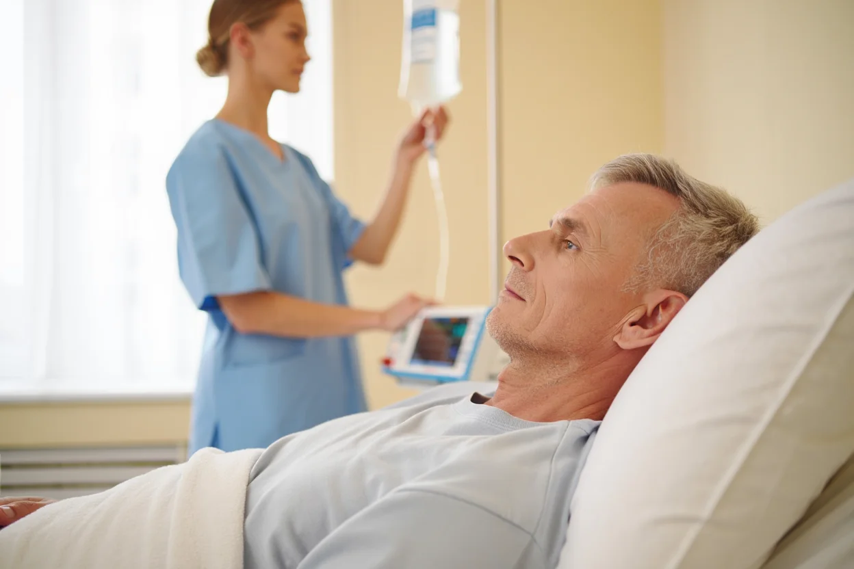 Пациент проходит детоксикацию под наблюдением врача